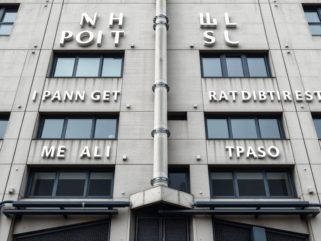 High-angle shot of a modern industrial building facade with